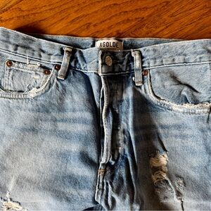 Agolde Relaxed Blue Jeans with Vintage Distressing - Feel Good Stule